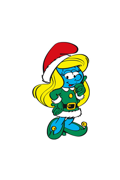 INOVATIX Set de 8 piese, Autocolant Ștrumfii Ștrumfița Crăciun, INOVATIX®. 6 cm