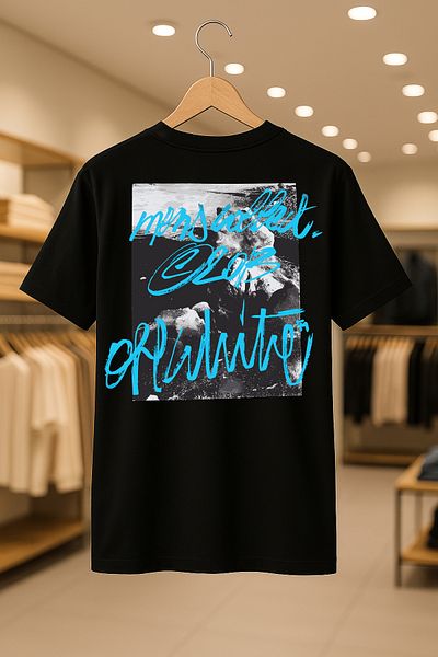 FEEL STYLE Tricou oversize unisex 100% bumbac, cu țesătură groasă, respirabilă, cu imprimeu scris alb