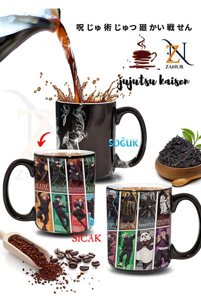 zanur Jujutsu Kaisen Magic Mug Cup High Image Quality a Quality, Luxury Design. To Yourself & Gift