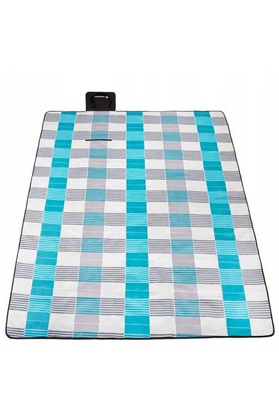 Springos Picnic Blanket, Checkered Pattern, Blue, 200x240 Cm,