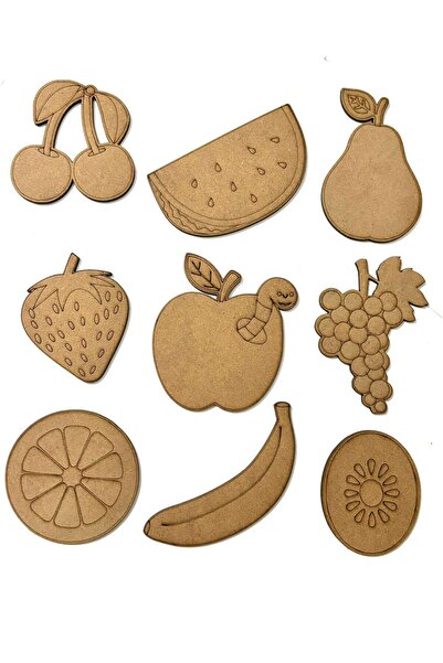 M&T WORKSHOP Ahşap Boyama Meyveler Öğretici Eğitici Oyuncak Boyama Seti