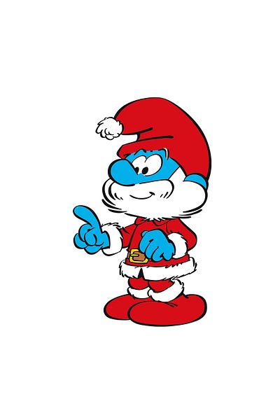 INOVATIX Set of 8 pieces, Sticker The Smurfs Papa Smurf Santa Claus, INOVATIX®. 6 cm