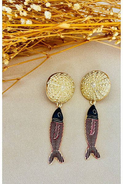 Markiz Takı Brand Fish Hoop Earrings