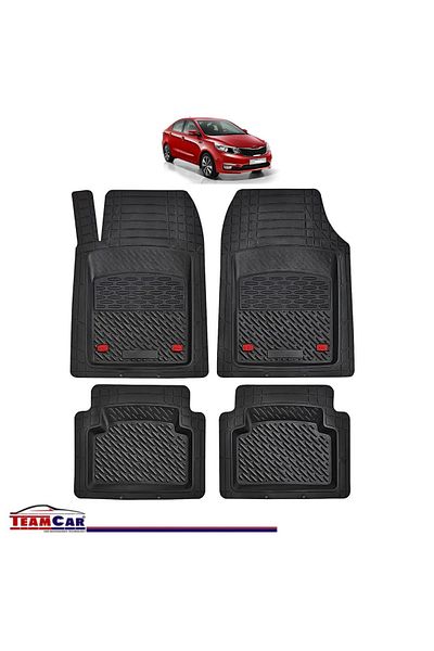 TEAMCAR ® Car Mats Tray Type Compatible Kia Rio Iii (2011–2017) Black Durable Material