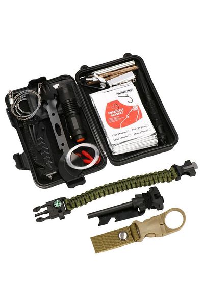 Springos Tourist Kit, Survival, Multifunctional, With Toolbox, Set of 21 Pieces, 20x11x5 Cm,