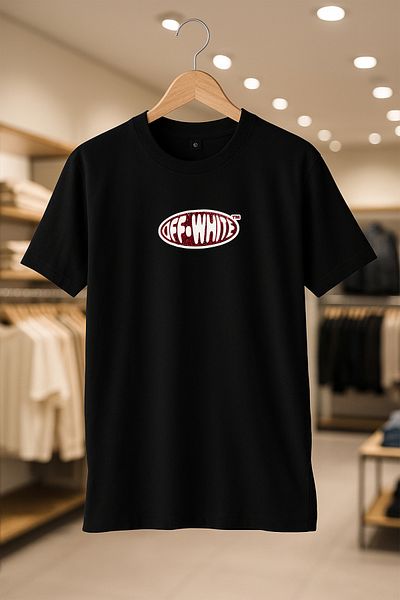 SELF CONTROL Μπλουζάκι με στάμπα από λευκό πέτρα Oversize Unisex 100% βαμβακερό αναπνεύσιμο χοντρό ύφασμα