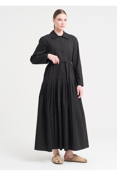 Armağan Sık Pileli Kemerli Elbise