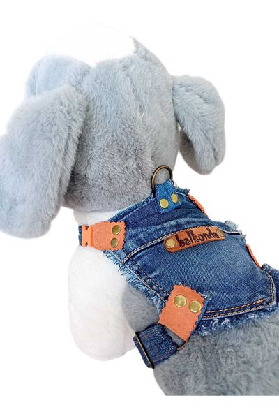 balkonda Dog Chest Harness Tiny Breed Tassels Jeans Chest Size:20-35Cm Adjustable 1-5kg Dog Harness Gt2-38