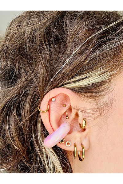 Markiz Takı Colorful Compression Cartilage Earrings 3 cm