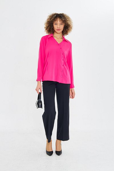 LOVELF Cămașă asimetrică cu detaliu stivuță fucsia