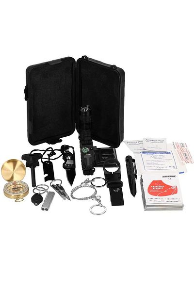Springos Tourist Kit, Survival, Multifunctional, With Toolbox, Set of 19 Pieces, 20x11x5 Cm,
