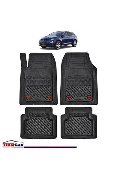 TEAMCAR Covorașe auto tip tavă compatibile cu Mazda CX-7 (2006–2012), negre, material durabil