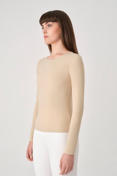 UP&FIT Long Crop Push up Light Beige