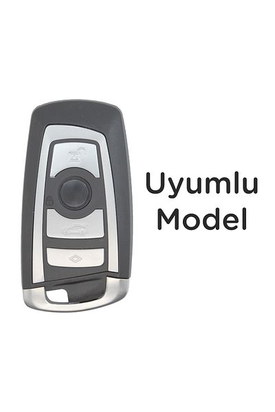 Luxe Aksesuarr Bmw Smart F30 F32 F10 F20 Compatible 4 Button Silicone Key Protection Case Black Silver Color
