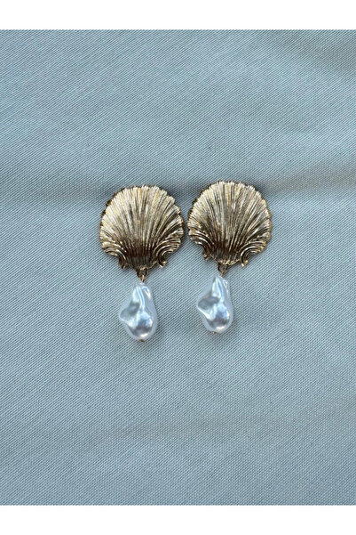 bijuxbymrv Midye İncili Sallantılı Küpe