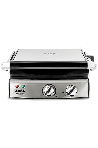 Zass Grill & Panini Chef Zass ZPG 02, Stainless Steel, 2000W, Non-stick grill Plate 29x23 cm