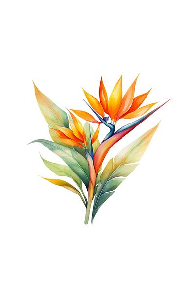 INOVATIX Set de 8 bucăți, autocolant Strelitzia delicata, INOVATIX®. 6 cm