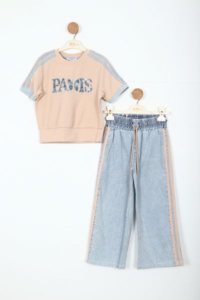 HAMADA TEX Girl's Top and Bottom Set 6-12 Years 30060 Beige