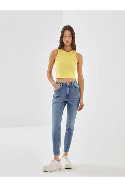 LC Waikiki Lcw Vision Crew Neck Textured Women's Crop (S5)