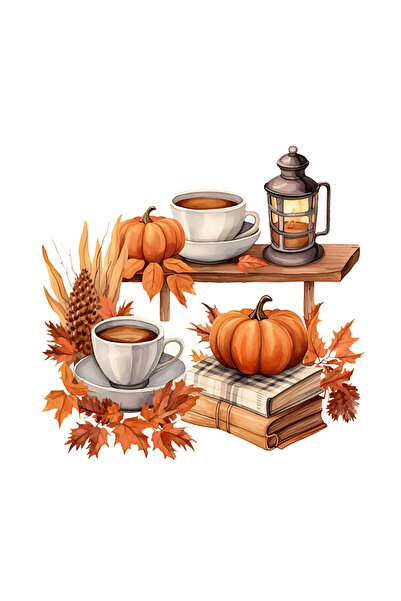 INOVATIX Set de 8 piese, autocolant pictură toamnă Eda, INOVATIX®. 6 cm