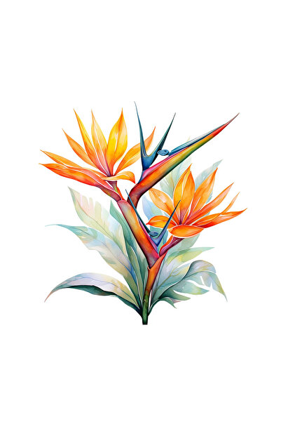 INOVATIX Set de 8 bucăți, autocolant Strelitzia tropicală, INOVATIX®. 6 cm