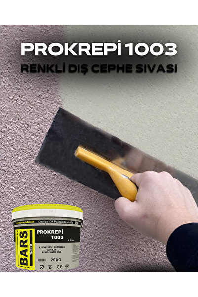 BARS Prokepi 1003 Silikon Esaslı Dış Cephe Renkli Sıva 25 kg – Su İticili, Ça...