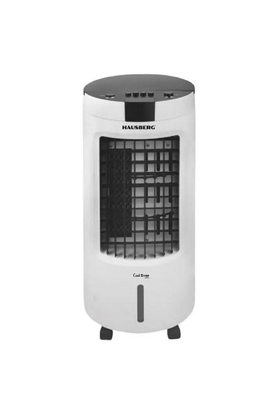 Hausberg Portable air cooler, 65–80W, 7.8L tank, 3 speeds, 60° oscillation, ice pack included, white