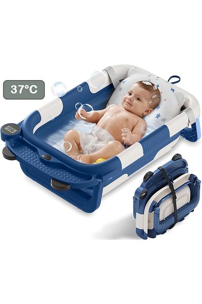 UNIQVIBE Cadita Bebelusi Pliabila cu Pernuta Moale Plutitoare BabyMood Bear UniqViBE