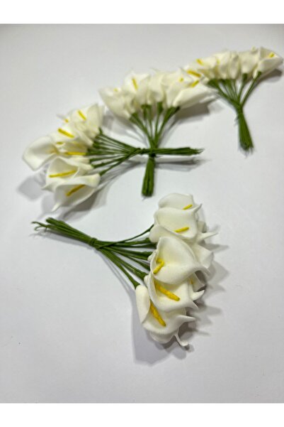 Massaltay Dekoratif Beyaz Gala Çiçeği – Gerçekçi Yapay 2 Demet , Yapay Çiçek