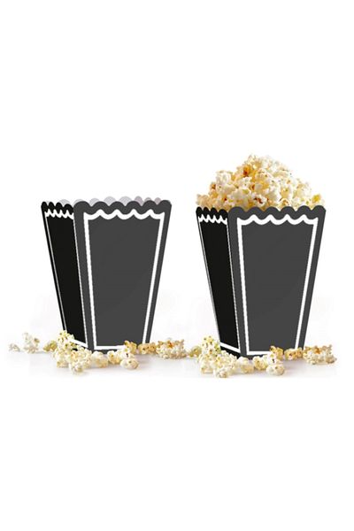 ALPJOY Popcorn Box 8-Piece -Plain Black-