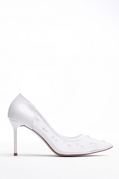 Tasarım Women's Stiletto Tulle Bead Patterned Heeled Shoes