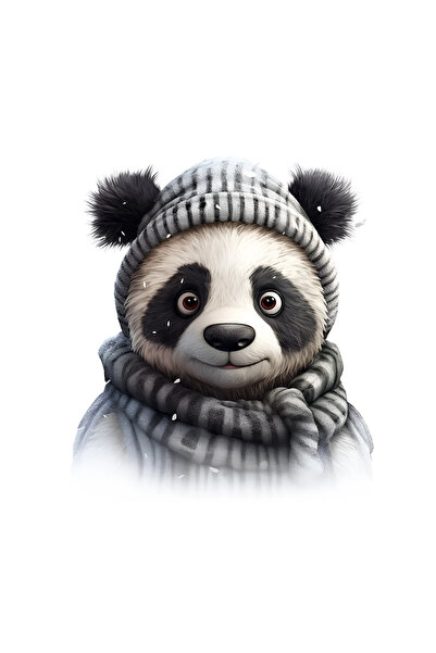 INOVATIX Set de 8 piese, autocolant urs panda cu căciulă și eșarfă, INOVATIX®...