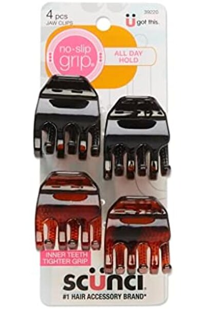 SCUnderwear مشابك فك سميكة مانعة للانزلاق من Scunci - عبوة من 4 قطع
