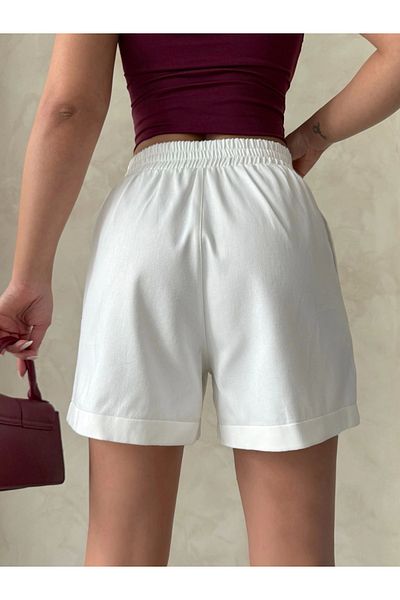 TB Terzi Bey Double Snap Shorts with Elastic Waist