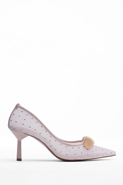 Tasarım Women's Heeled Front Buckle Stiletto Patent Leather Shoes