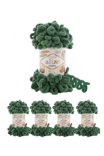 Alize Puffy 5 قطع من خيوط الصوف المنتفخة التركية الأصلية من اليزا رقم اللون 532