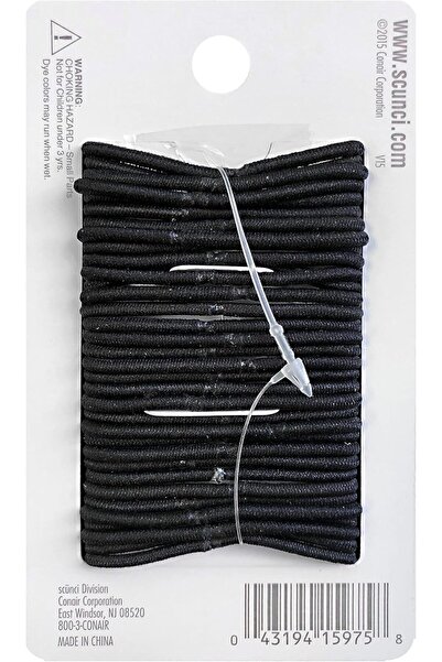 SCUnderwear Scunci No-Damage Small Elastics - Black, 34-Count per pack
