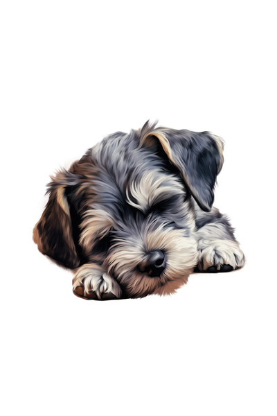 INOVATIX Set de 8 piese, autocolant alb-negru cu cățeluș Schnauzer, INOVATIX®...