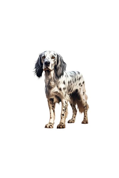 INOVATIX Set of 8 pieces, English Setter Sticker black and white, INOVATIX®. 6 cm