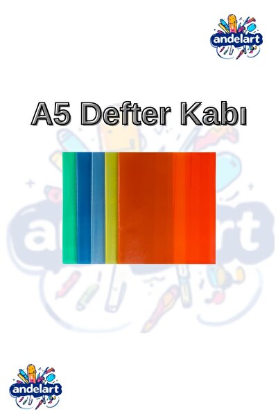 andelart 10'lu Karışık Renkli Hazır Yapışkanlı A5 Defter Kabı