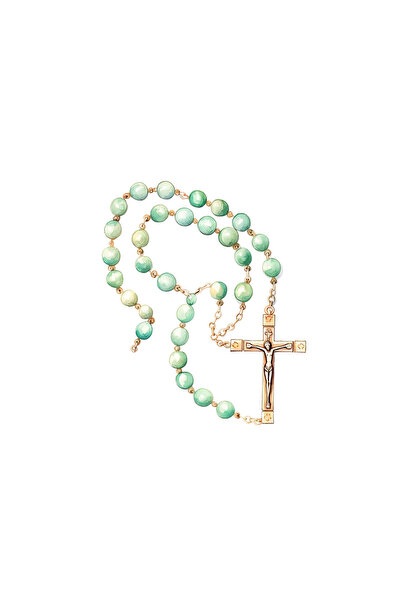 INOVATIX Σετ 8 τεμαχίων, αυτοκόλλητο Πράσινο Ροζάριο με σταυρό, INOVATIX®. 6 εκ.