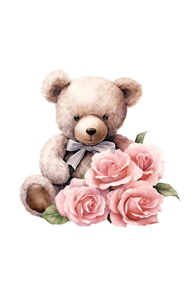 INOVATIX Set de 8 piese, autocolant de Ziua Îndrăgostiților Ursuleț cu tranda...