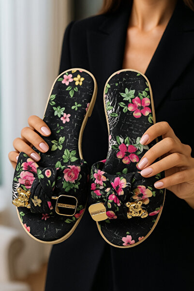 Lurji Teddy Bear Buckle Daily Stylish Summer Comfortable Home Out Dowry Bundle Women's Slippers