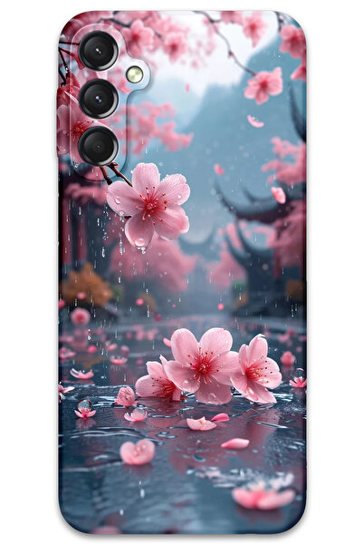 Gramaphone Galaxy A34 Uyumlu Çiçek Desenli Telefon Kılıfı + Ekran Koruyucu - 5794