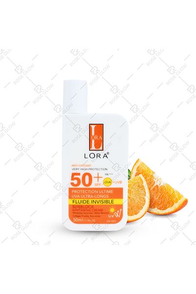 Lora Sunblock Whitening SPF50 PA Invisible Sunscreen - High protection and instant skin lightening