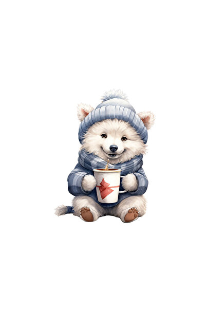 INOVATIX Set de 8 piese, autocolant Samoyed bând cafea, INOVATIX®. 6 cm