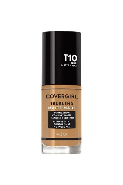 covergirl Trublend Matte Made Liquid Foundation, Comfort Matte - T10 Golden Amber, 30ml