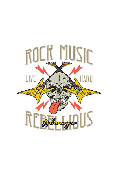 INOVATIX Set de 8 piese, Autocolant Rock Music Live Hard Rebellious Always, I...