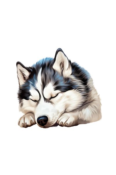 INOVATIX Set de 8 bucăți, autocolant Husky Siberian, INOVATIX®. 6 cm