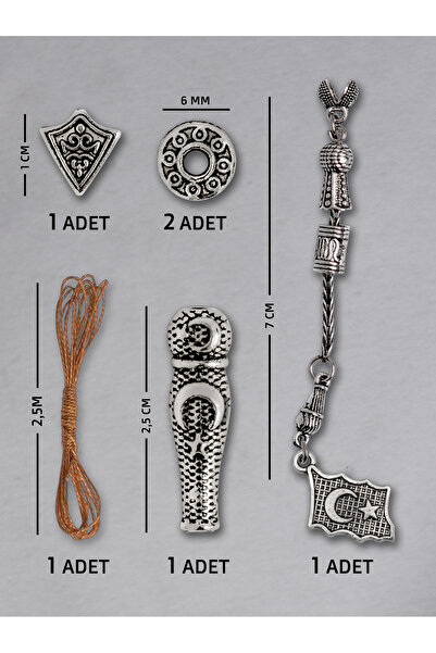 Mihra Takı Tasarım 1 مجموعة شرابة علم تركي واحد - حجر طبيعي |   مناسبة لصنع م...